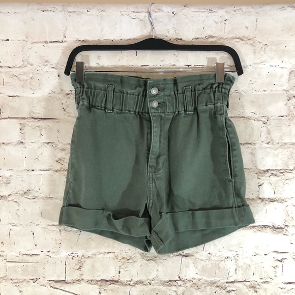 Hollister Pants - Hollister ultra high rise mom shorts olive 0/24
